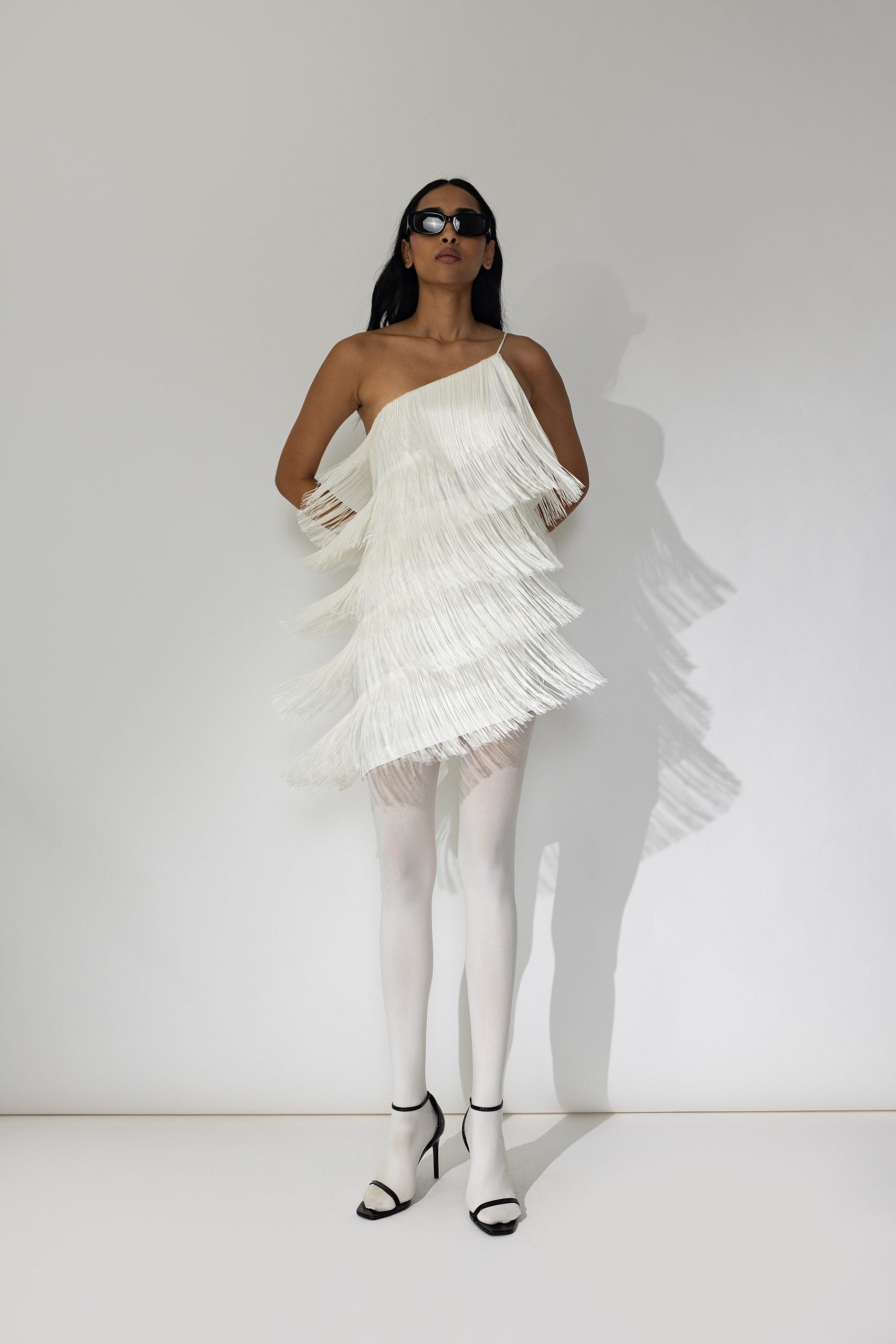 ASYMMETRIC white dress