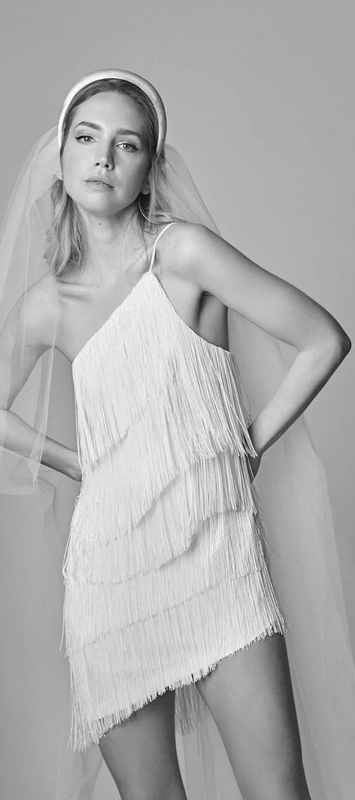 ASYMMETRIC white dress