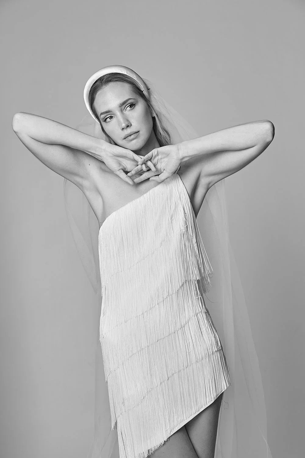 ASYMMETRIC white dress