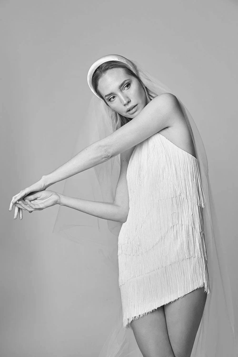 ASYMMETRIC white dress