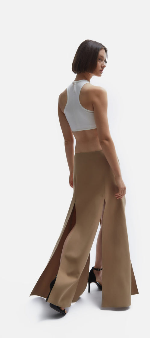 Business suit camel skirt