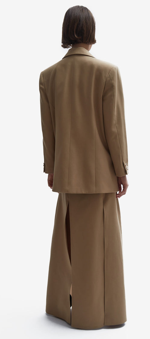Business suit camel skirt