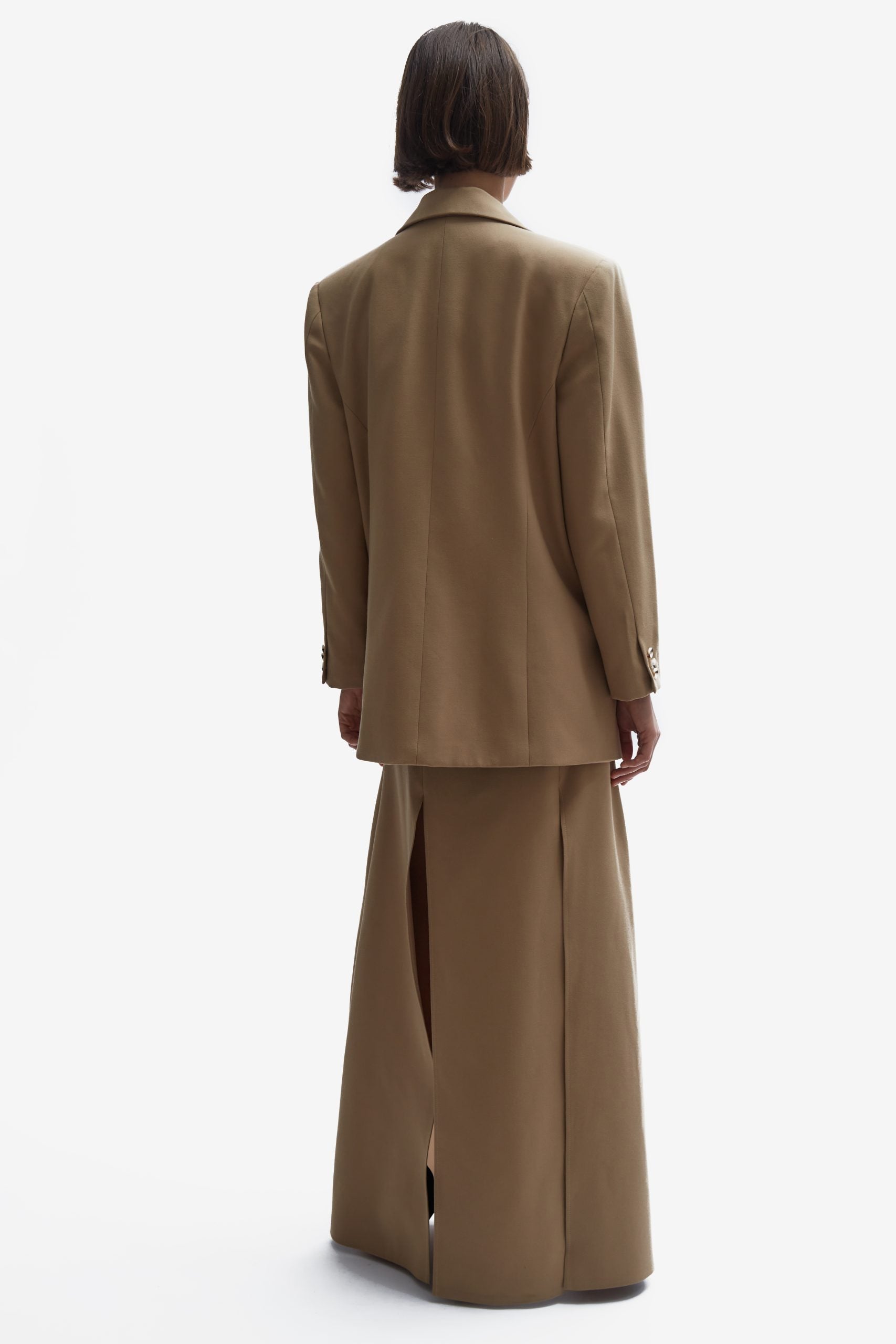 Business suit camel skirt