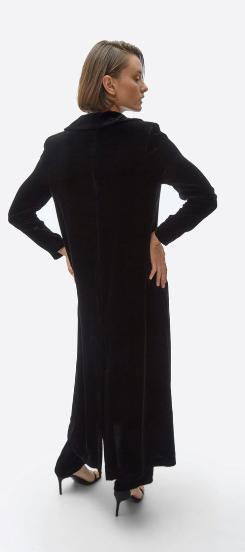 Cardi-coat. Black velvet