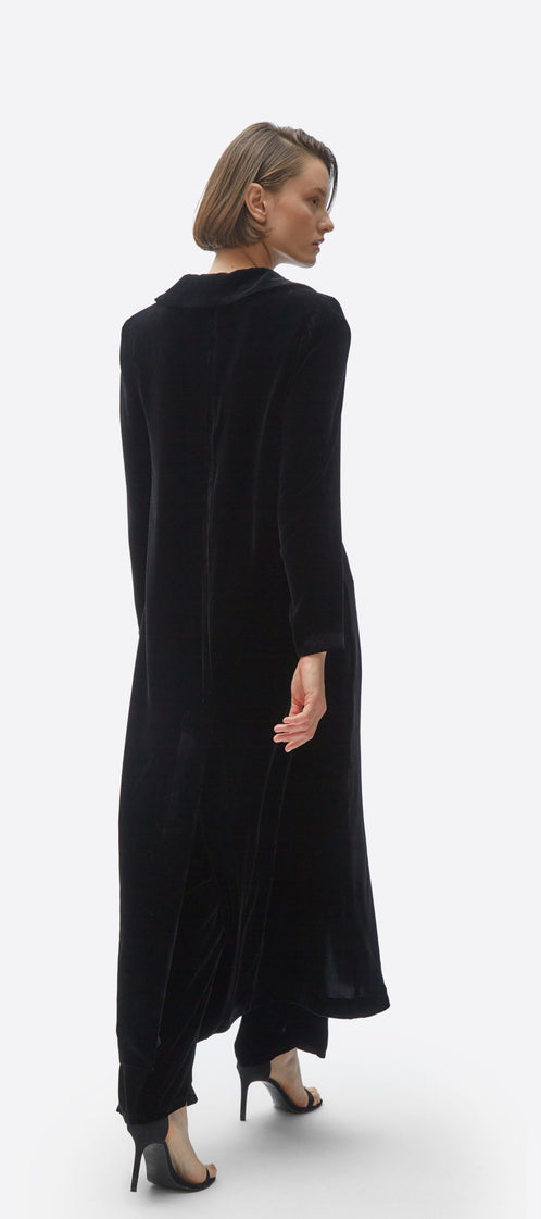 Cardi-coat. Black velvet