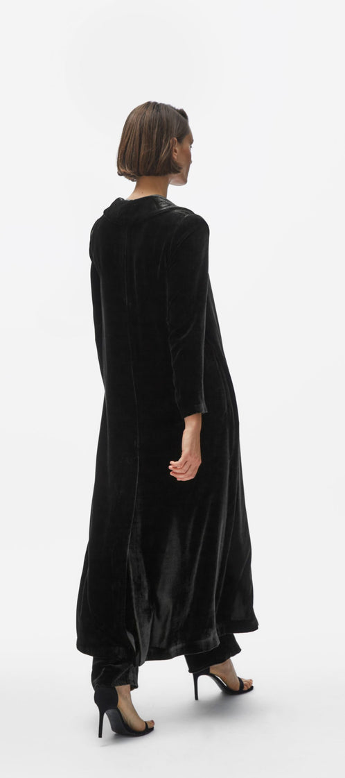 Cardi-coat. Black velvet
