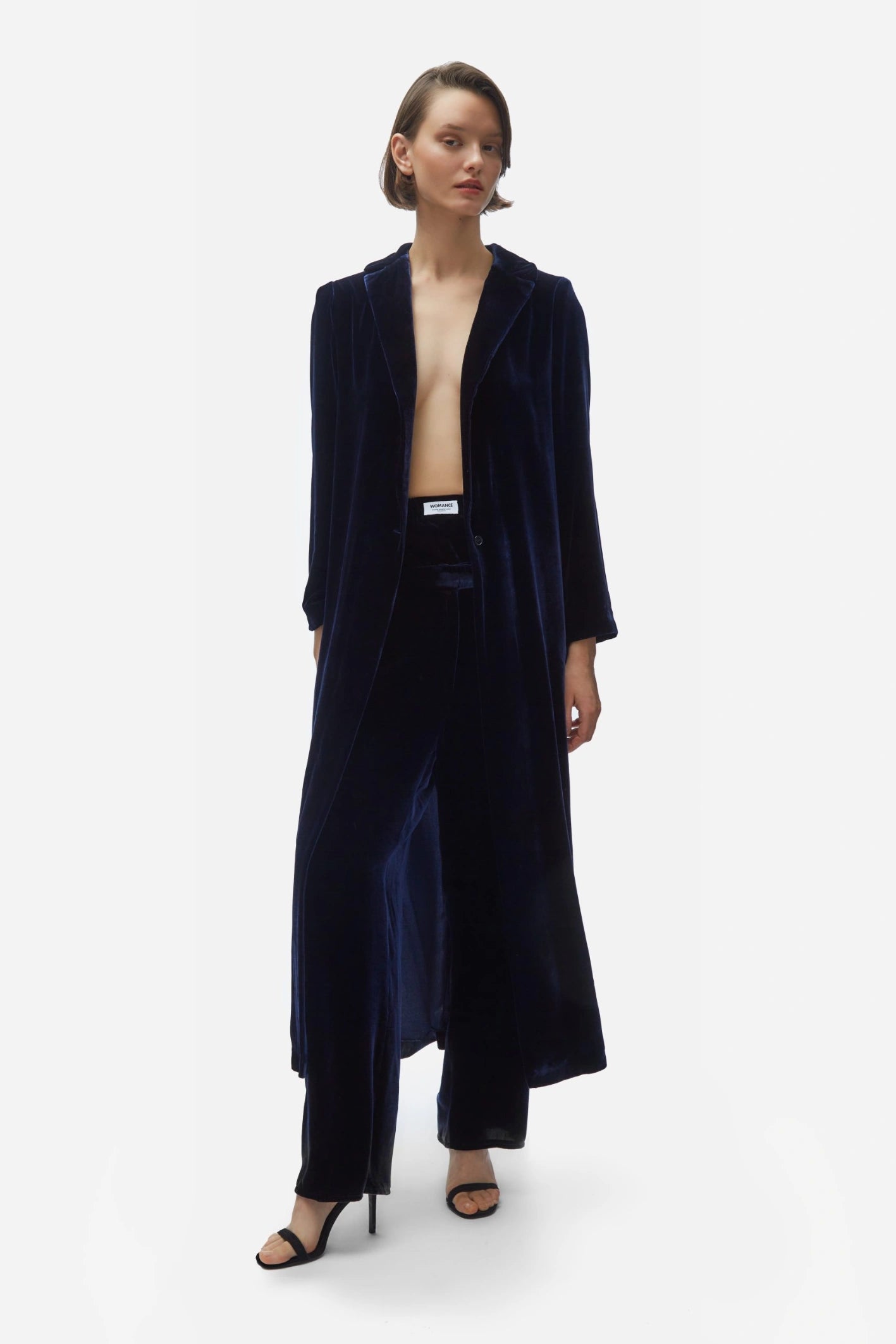 Cardi-coat. Blue night velvet