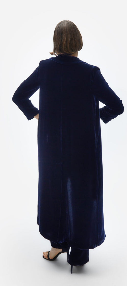 Cardi-coat. Blue night velvet