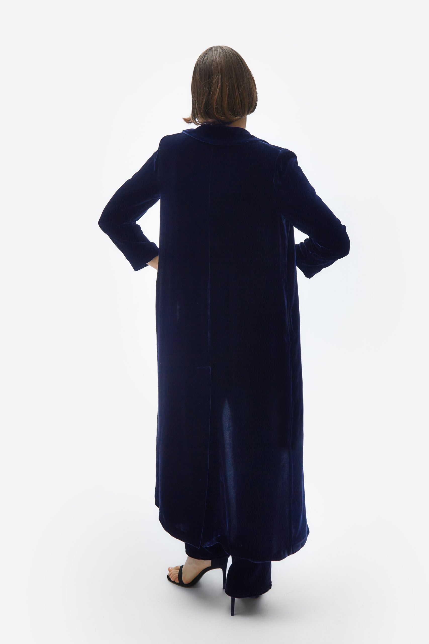 Cardi-coat. Blue night velvet