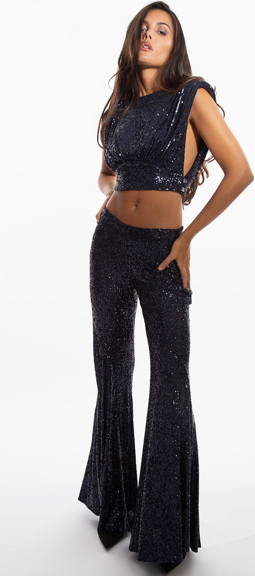 CHER blue night crop top