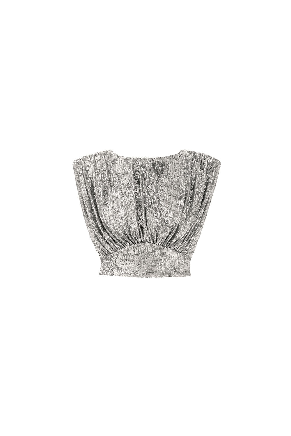 CHER silver crop top