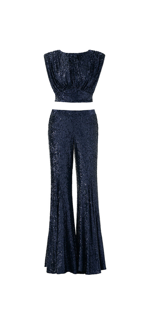 CHER blue night crop top