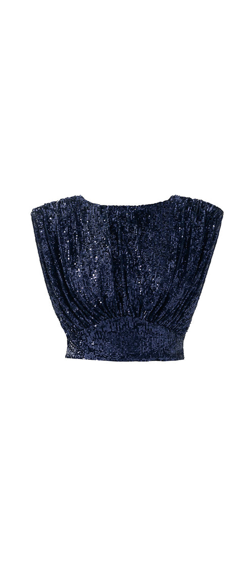 CHER blue night crop top