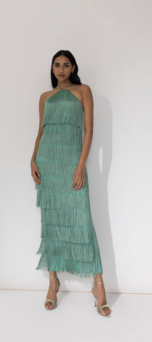 LONG ALBA aquamarine dress