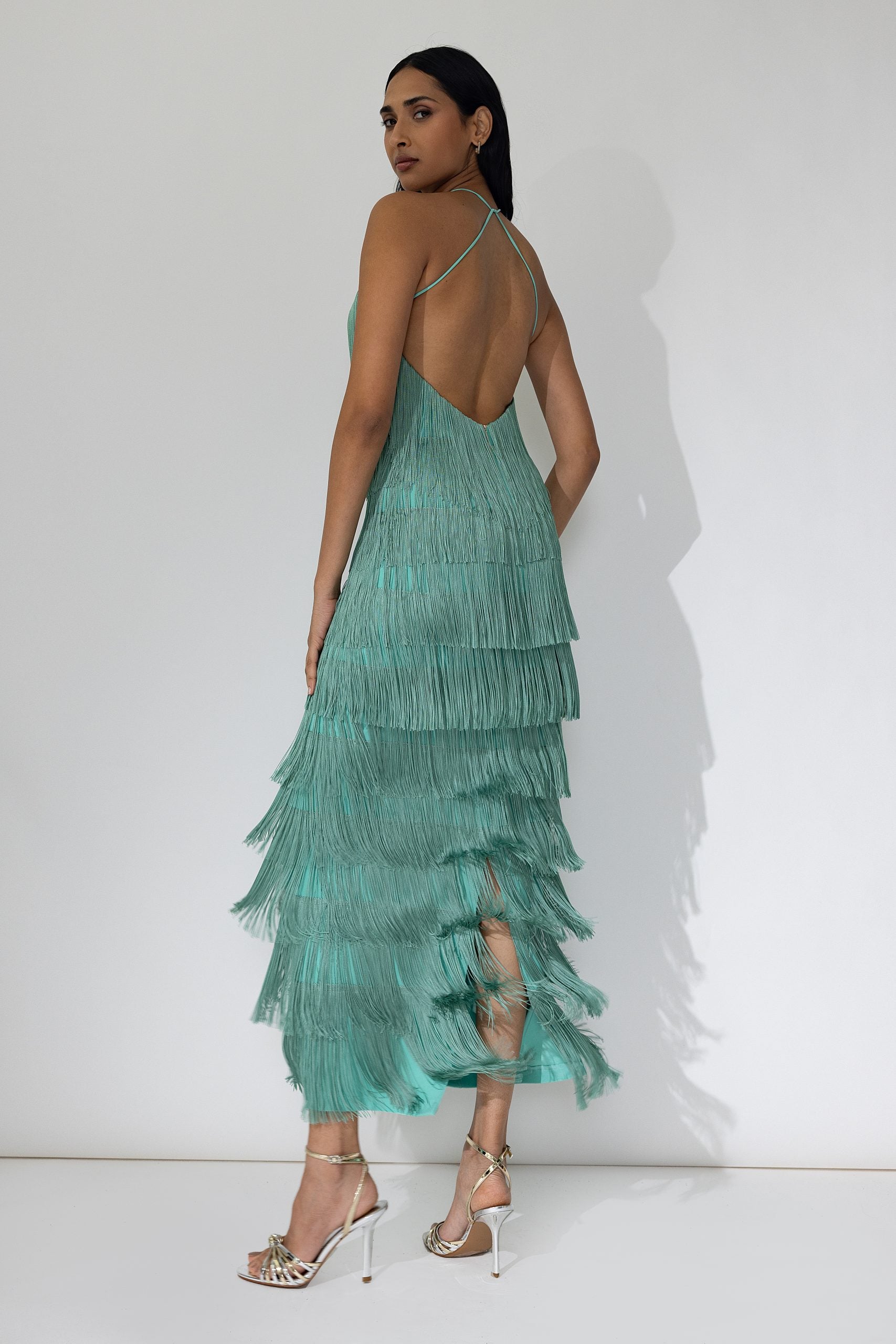LONG ALBA aquamarine dress