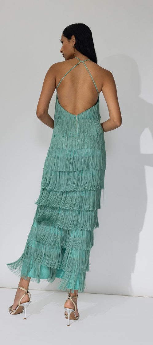 LONG ALBA aquamarine dress
