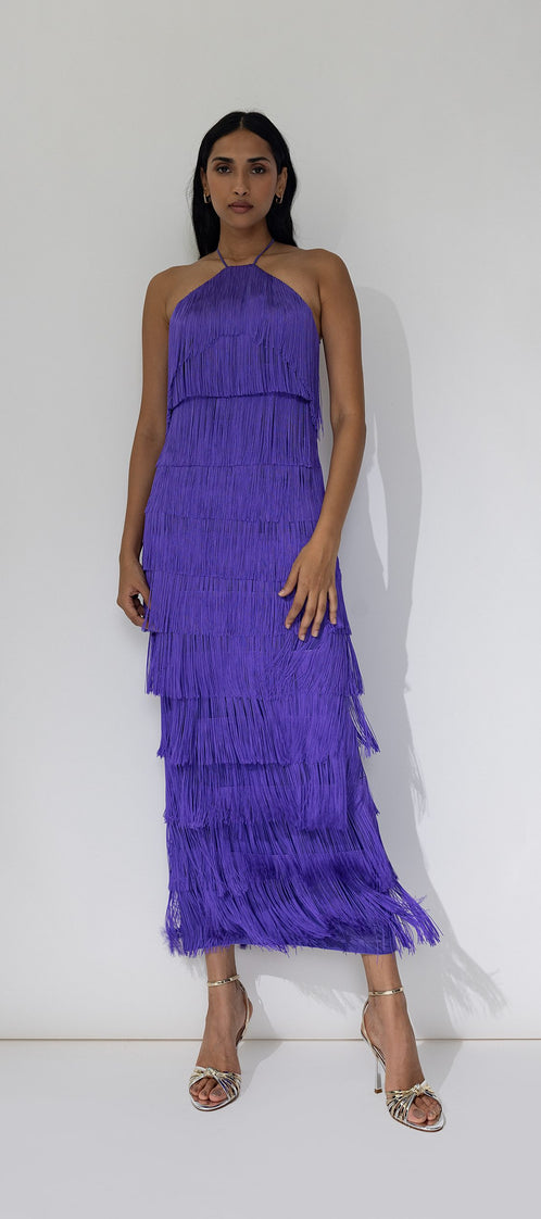 LONG ALBA berry dress