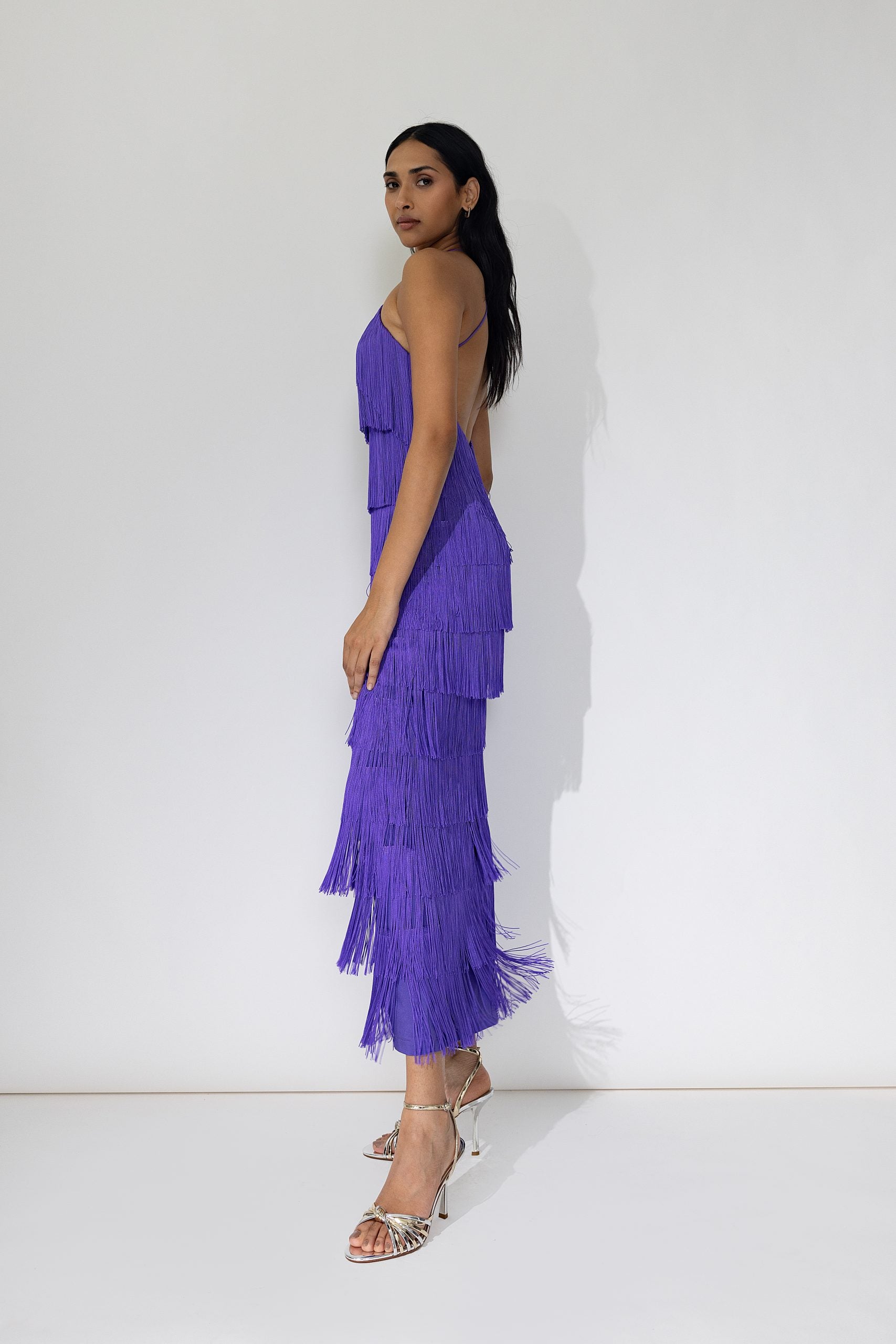 LONG ALBA berry dress