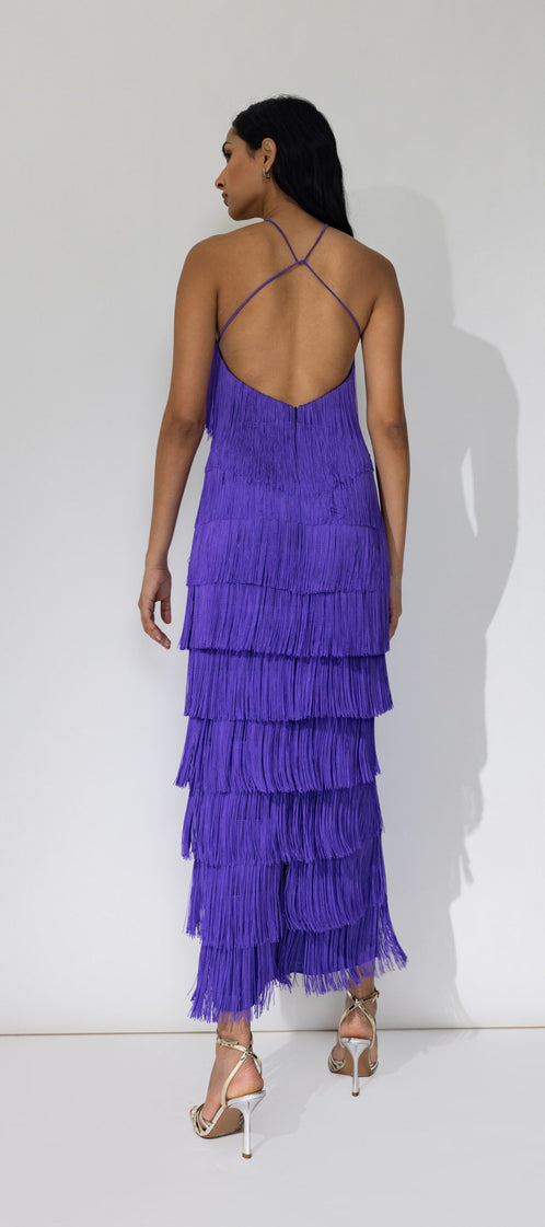 LONG ALBA berry dress