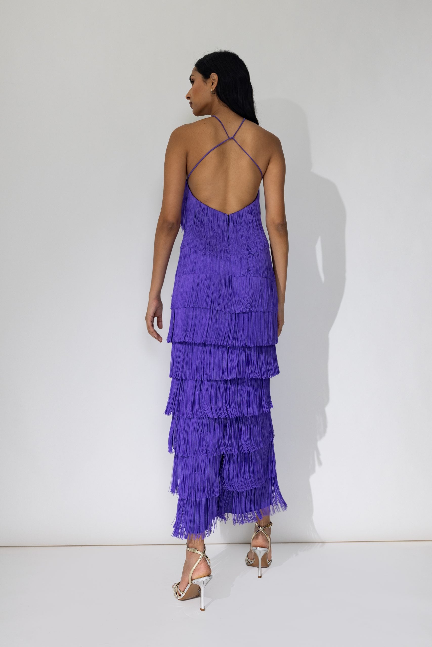 LONG ALBA berry dress