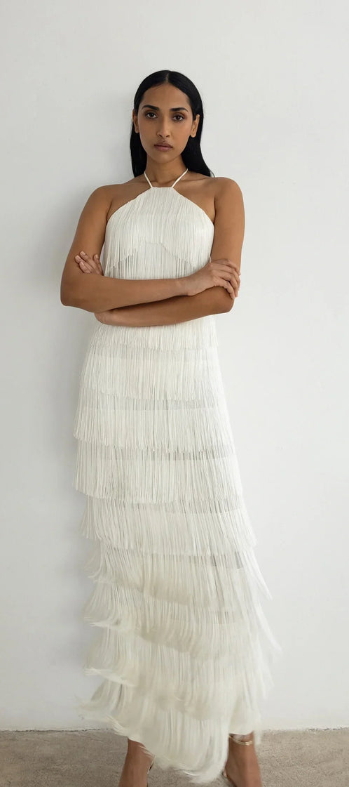 LONG ALBA white cross strap