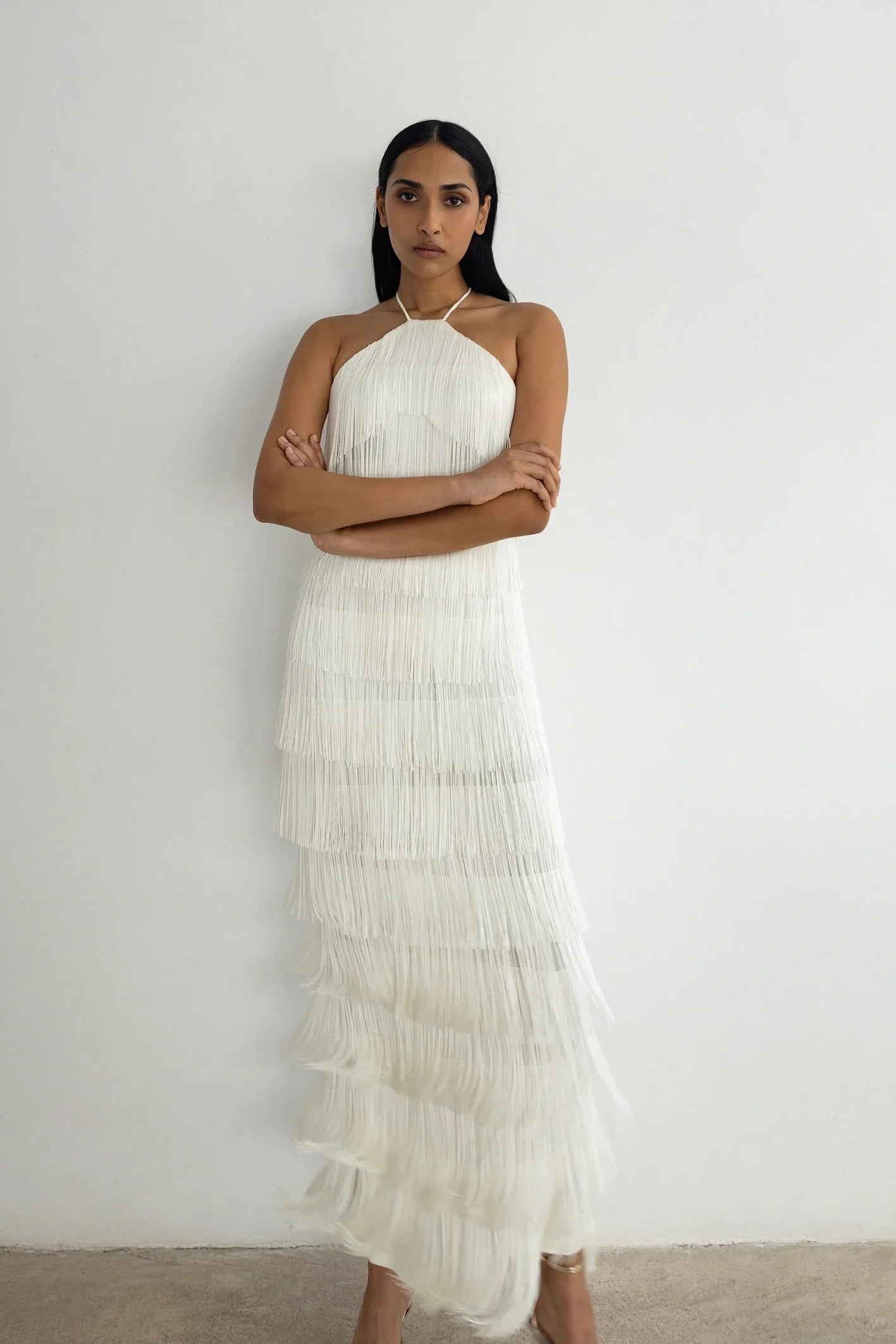 LONG ALBA white cross strap