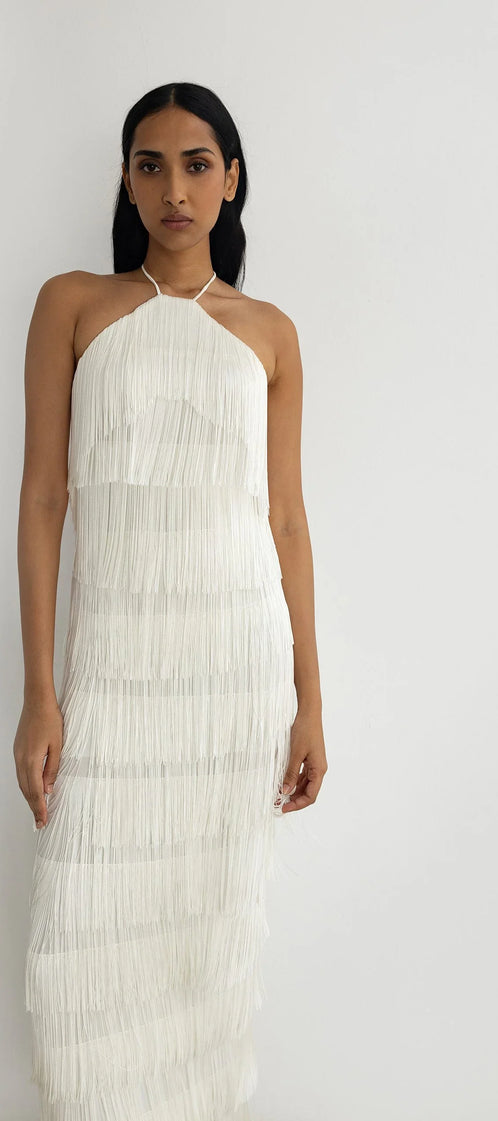 LONG ALBA white cross strap