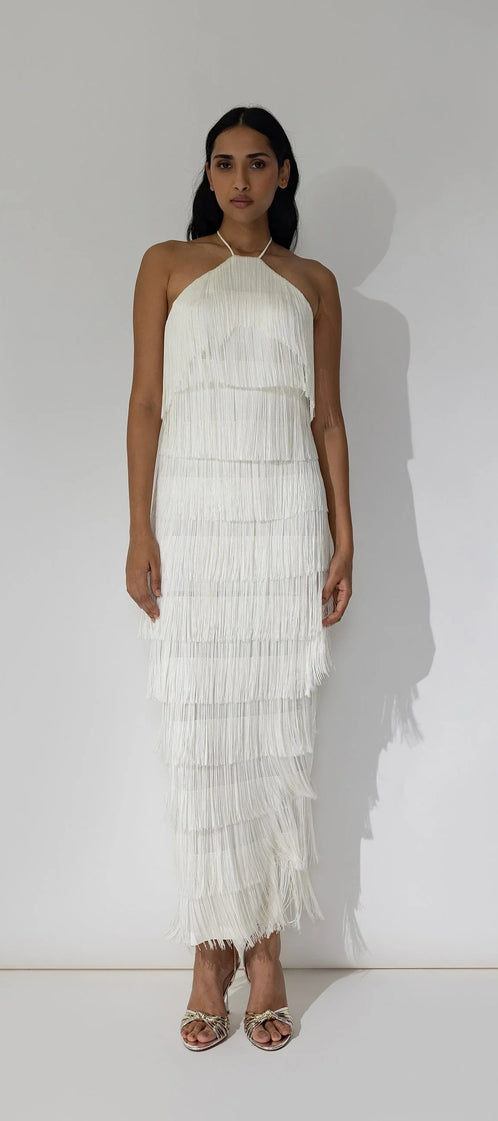 LONG ALBA white cross strap