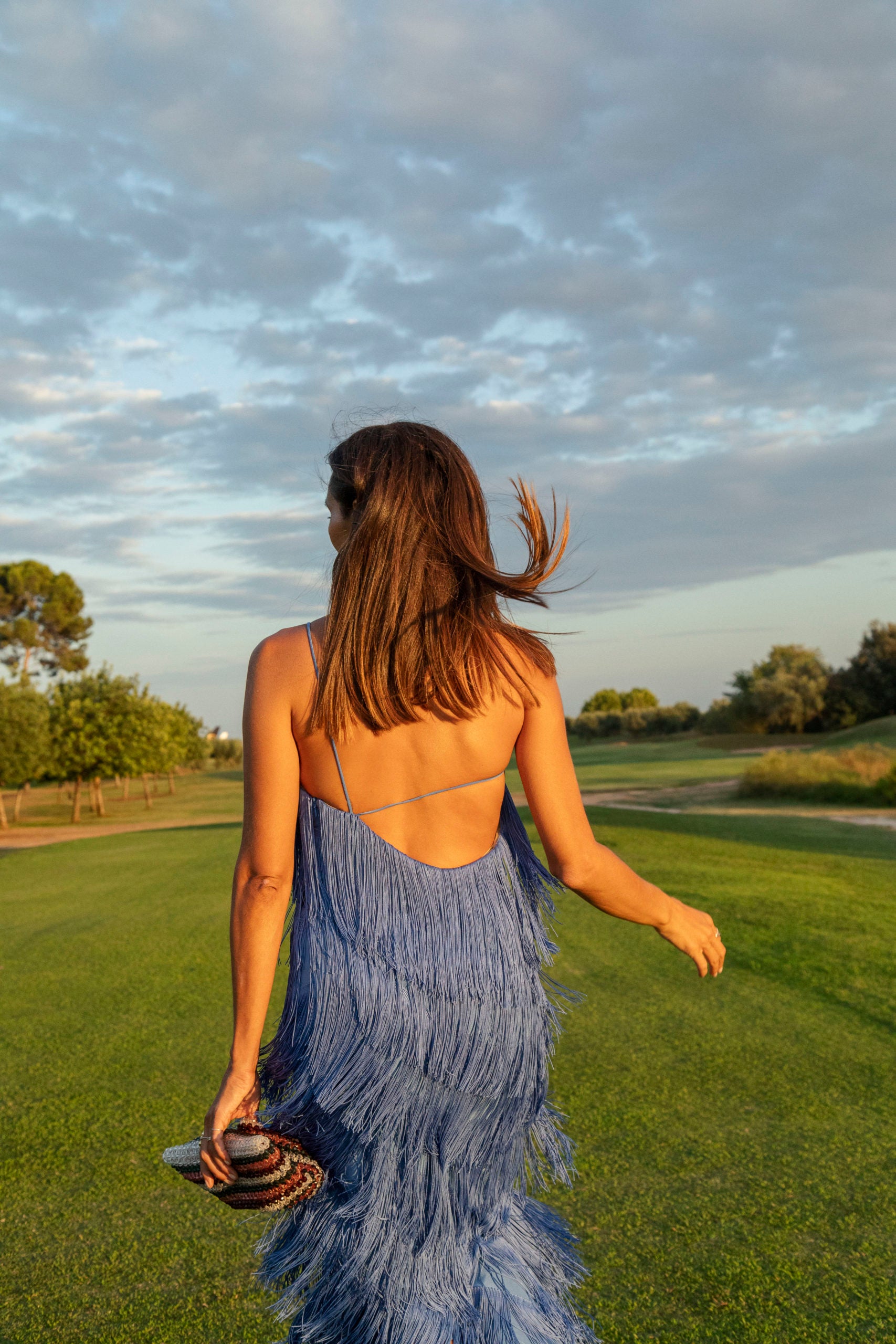 LONG ASYMMETRIC deep blue dress