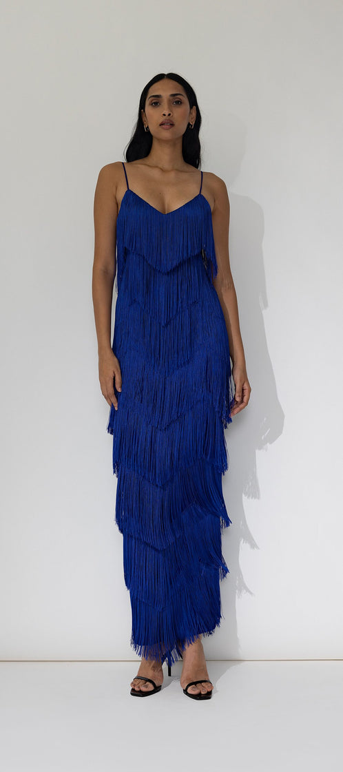 LONG WOM deep blue dress