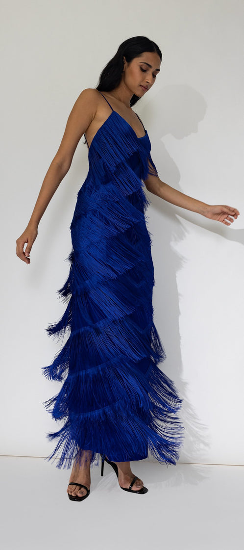 LONG WOM deep blue dress