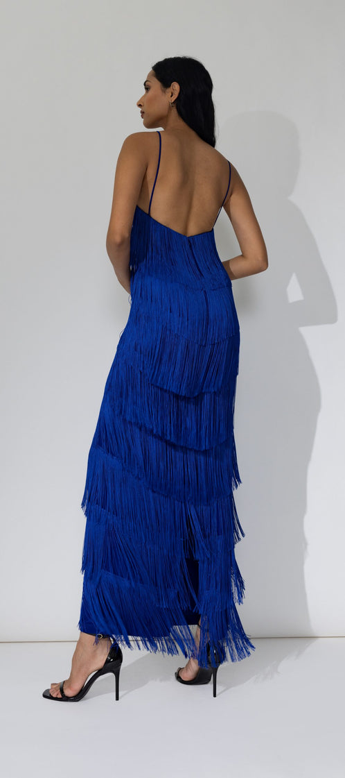 LONG WOM deep blue dress