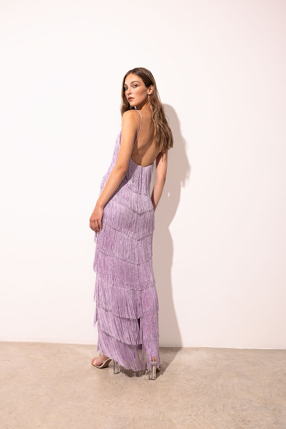 LONG WOMEN'S mauve dress