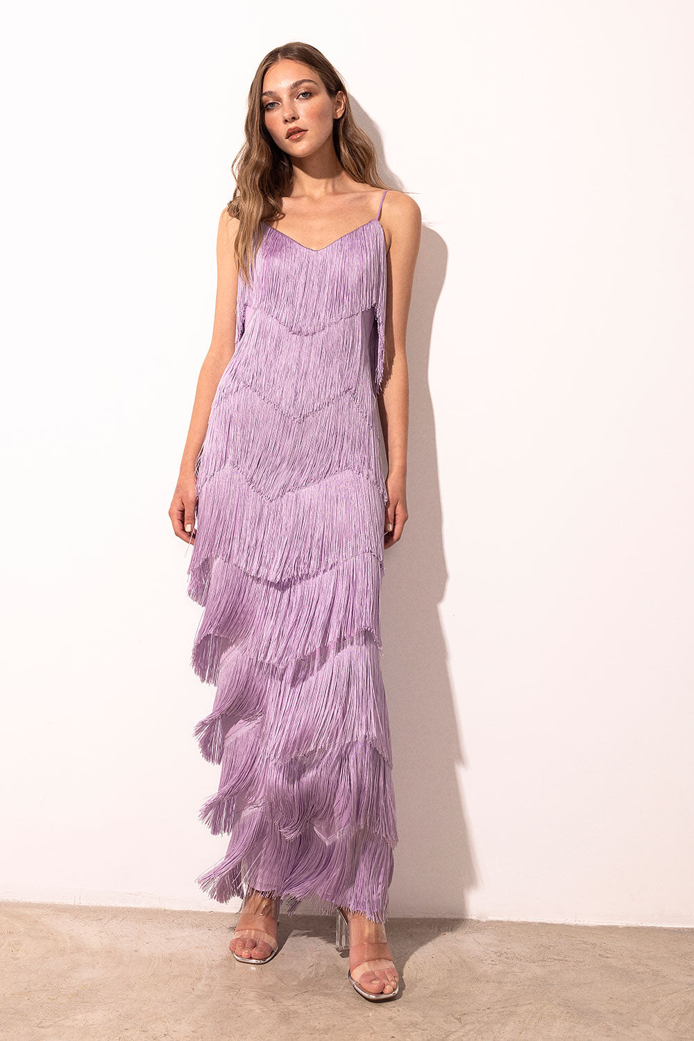 LONG WOMEN'S mauve dress