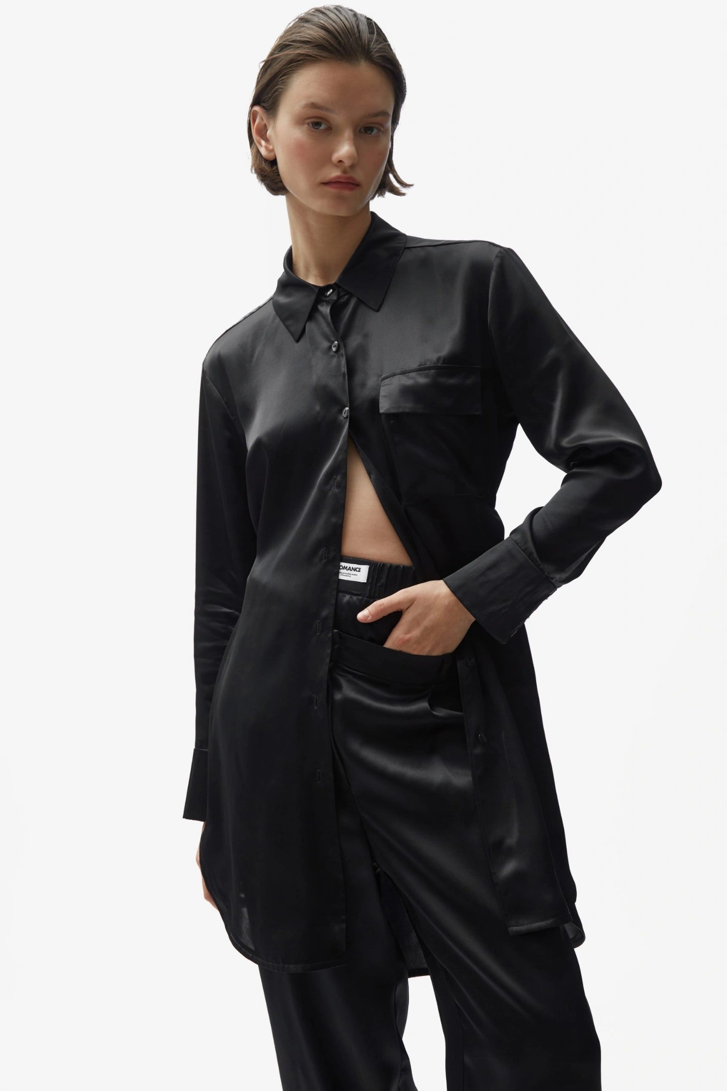 TOMGIRL black silk shirt
