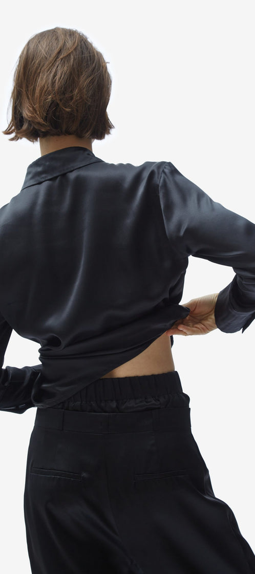 TOMGIRL black silk shirt