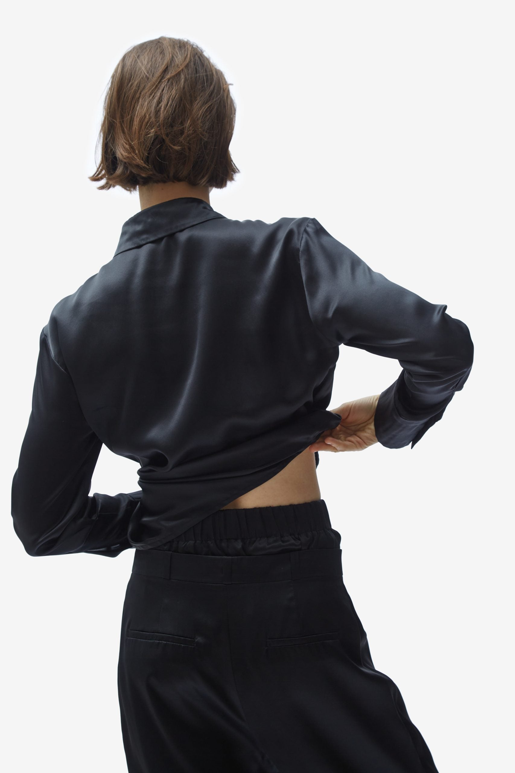 TOMGIRL black silk shirt