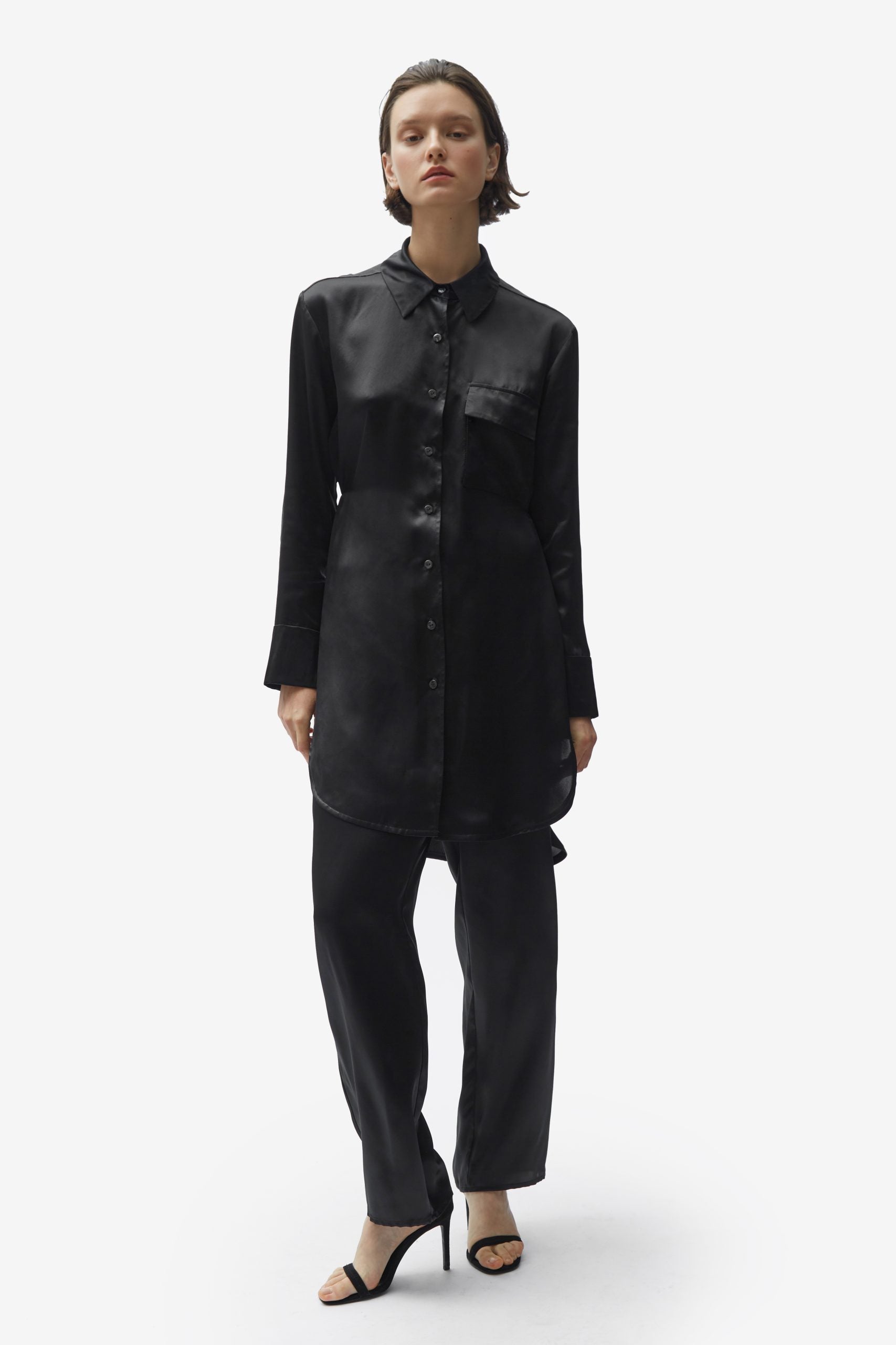 TOMGIRL black silk shirt