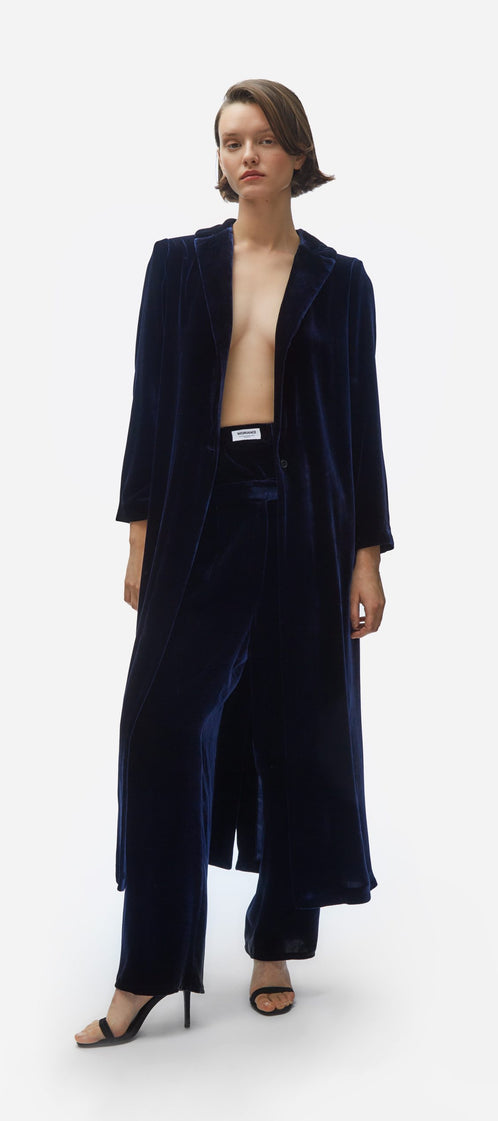 TOMGIRL blue night velvet trousers
