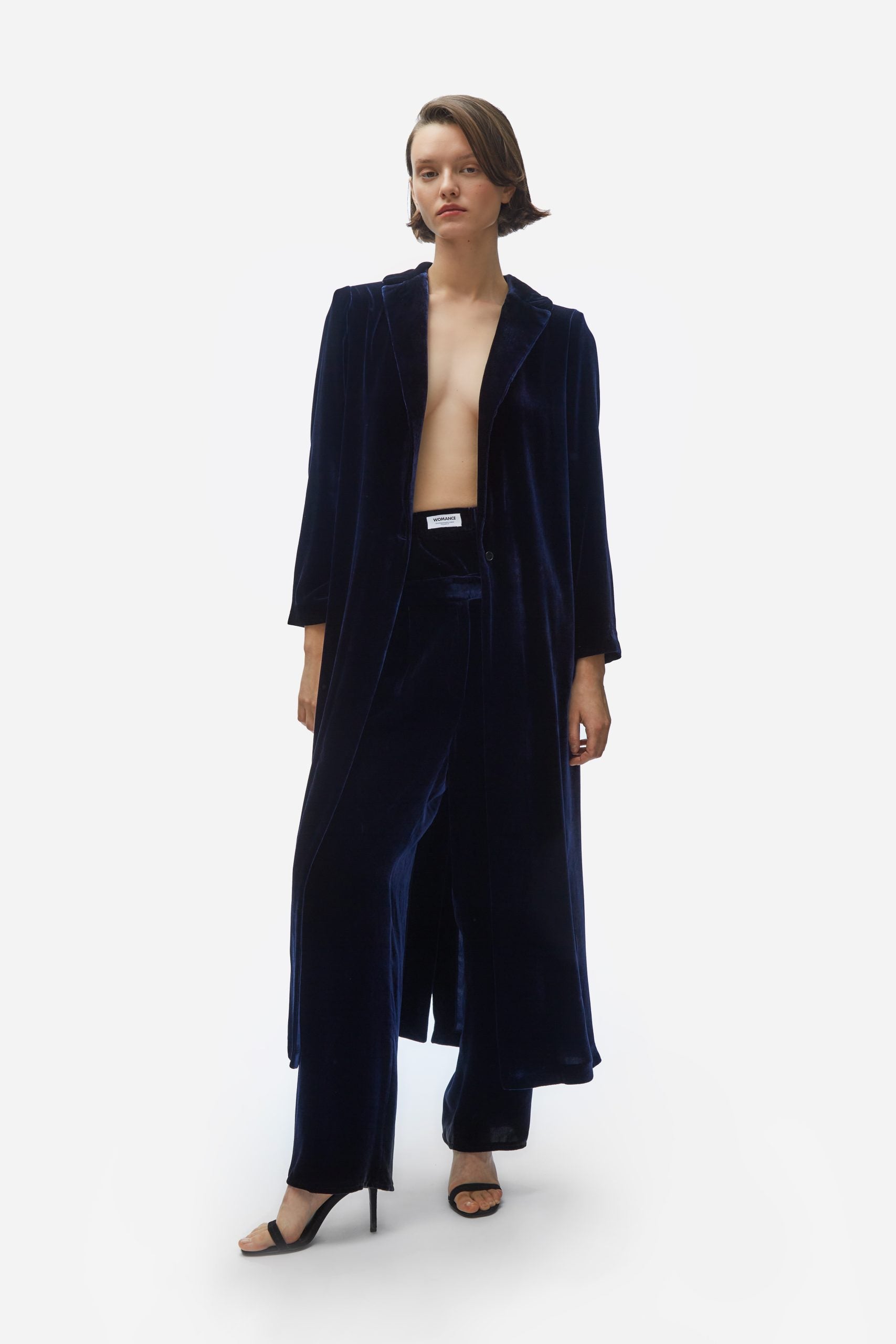 TOMGIRL blue night velvet trousers
