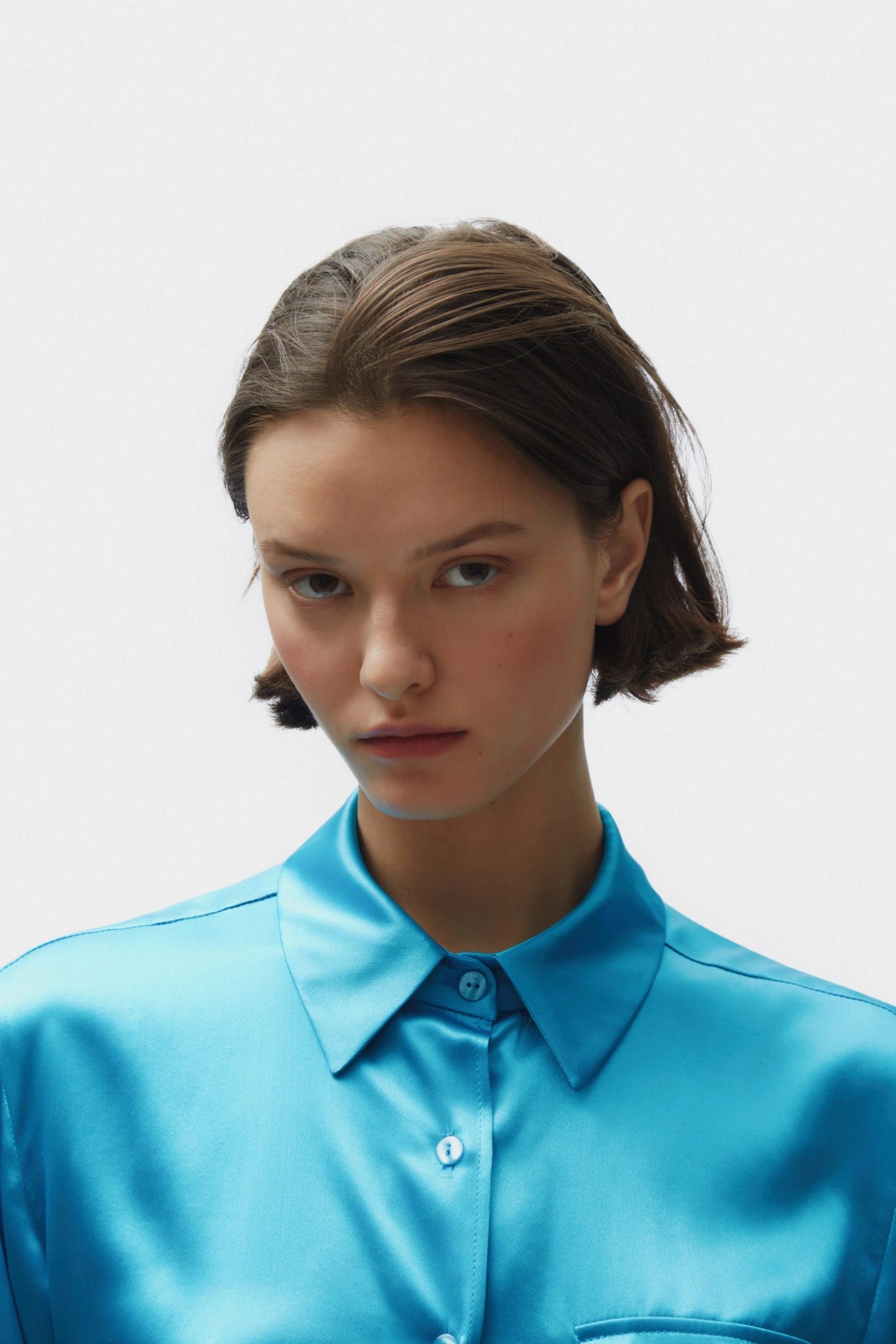 TOMGIRL blue silk shirt