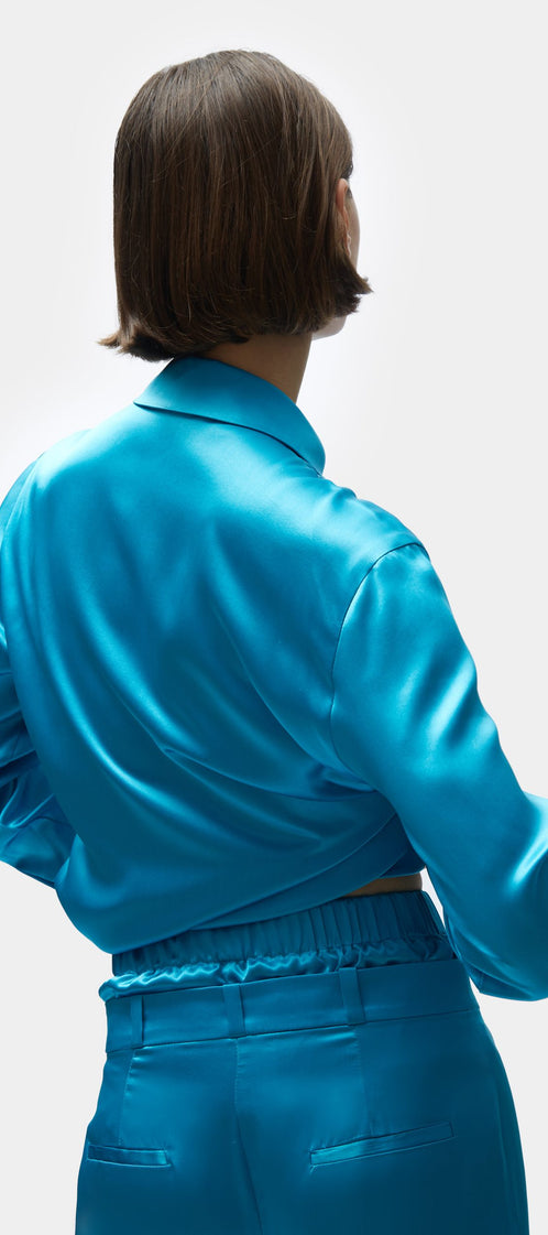 TOMGIRL blue silk shirt