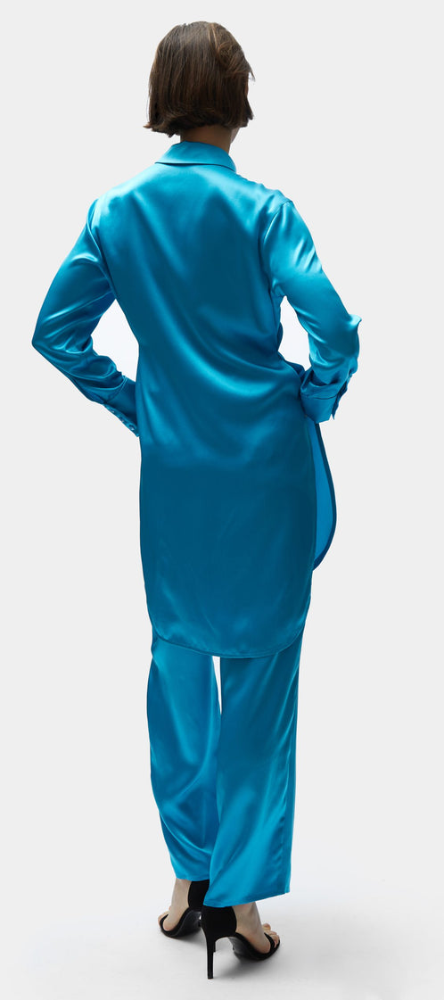 TOMGIRL blue silk shirt