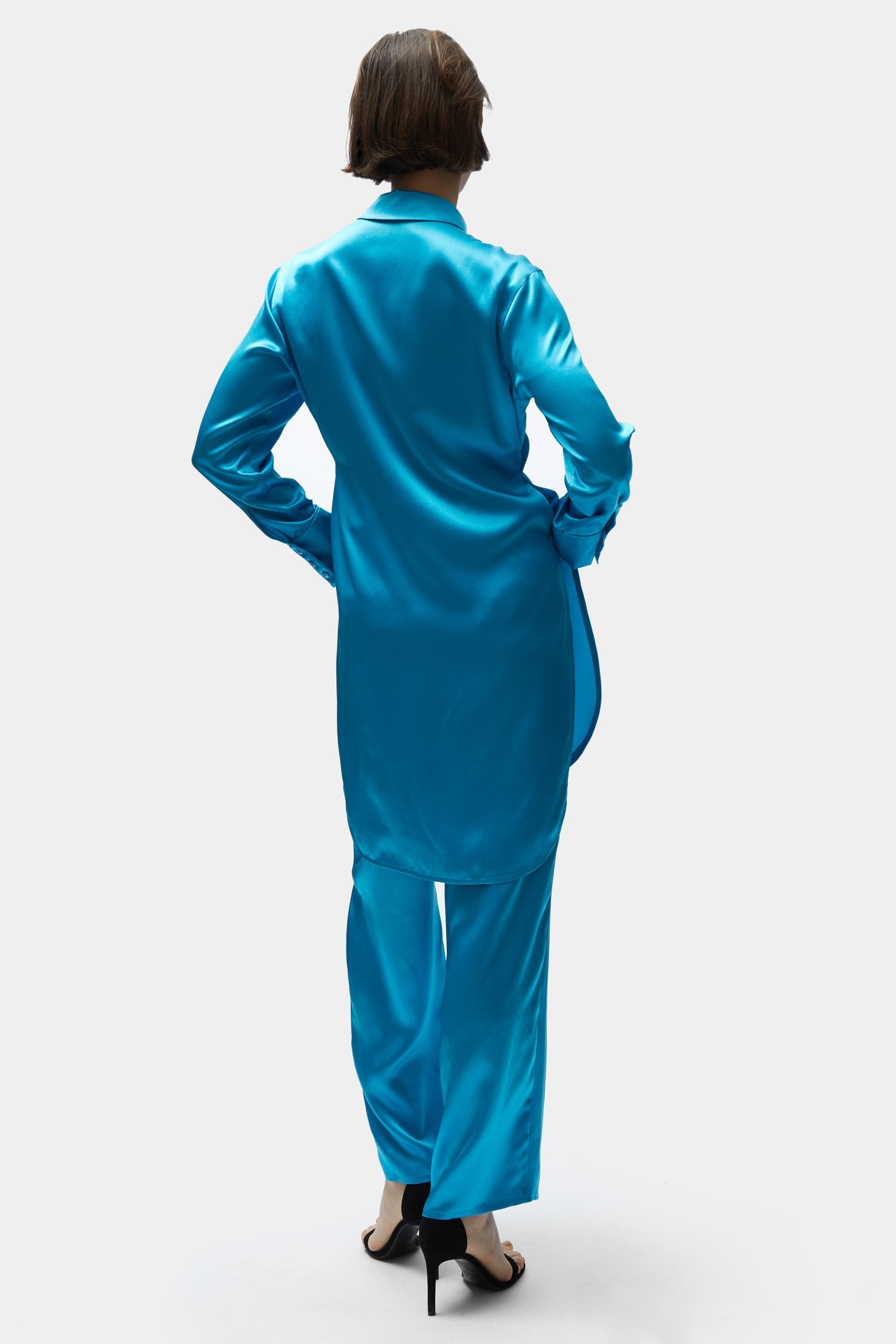 TOMGIRL blue silk shirt