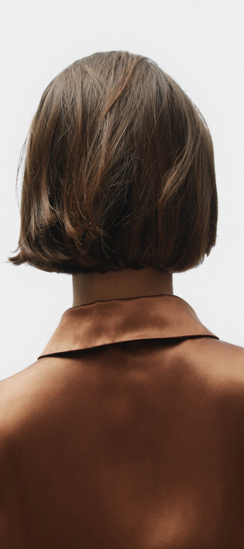 TOMGIRL brown silk shirt