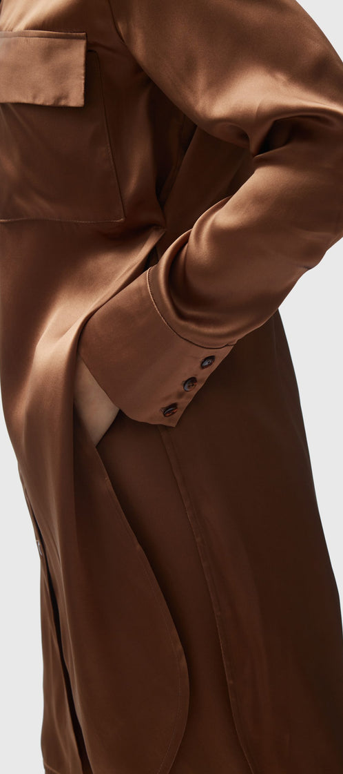 TOMGIRL brown silk shirt