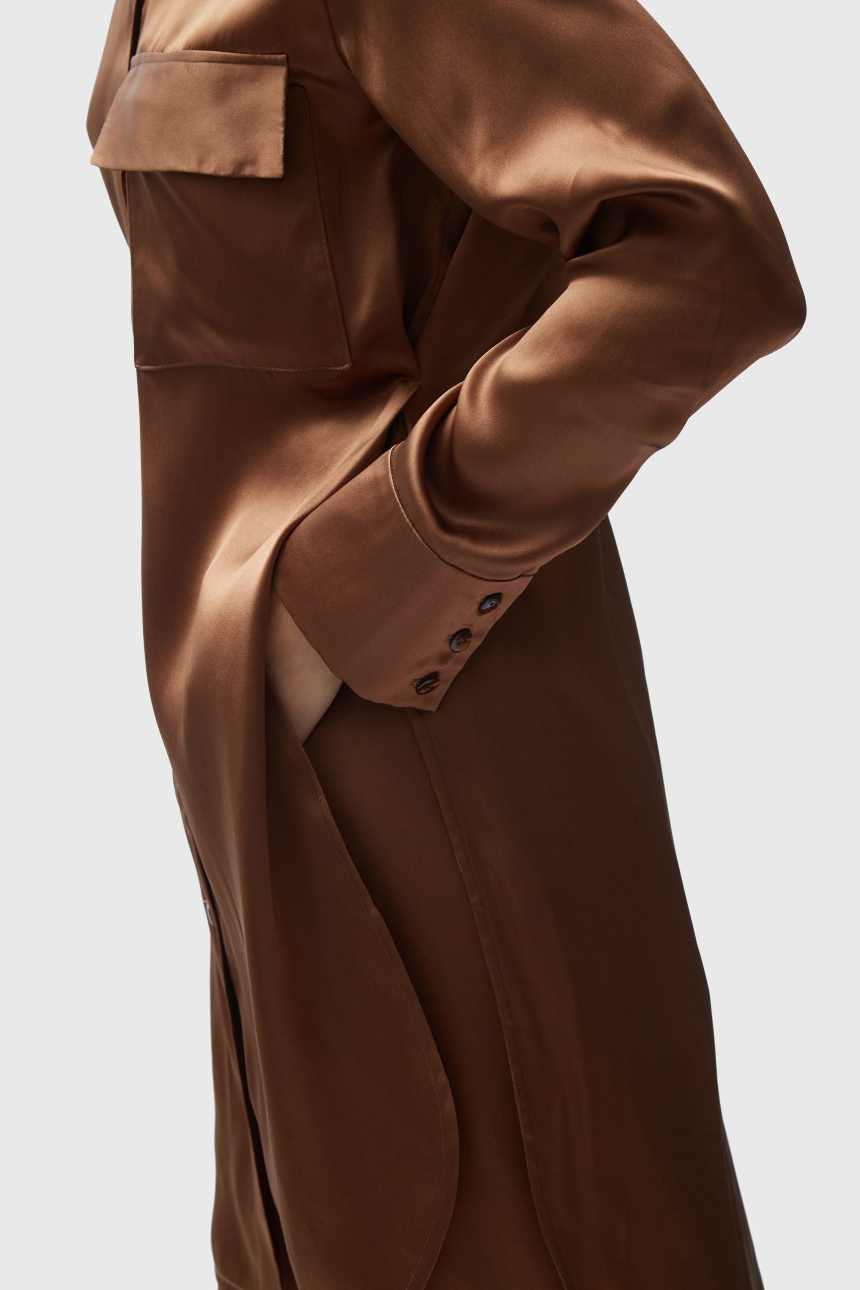 TOMGIRL brown silk shirt