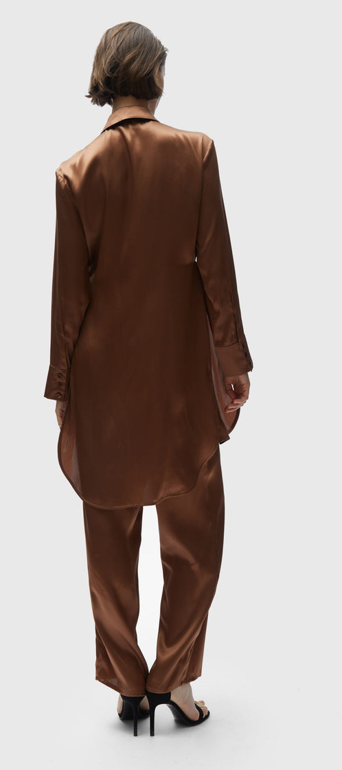 TOMGIRL brown silk shirt
