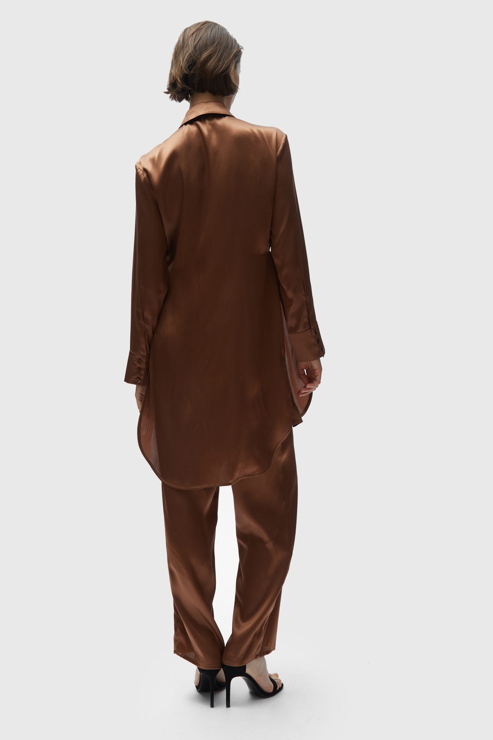 TOMGIRL brown silk shirt