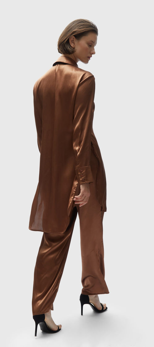 TOMGIRL brown silk shirt